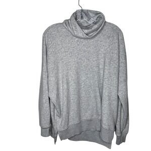 Aerie Grey Heathered Cozy Turtleneck Oversized Sweatshirt Pullover XS